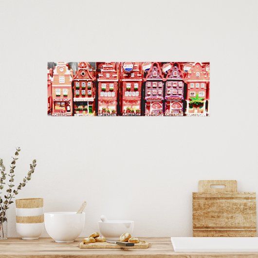 Amsterdam miniatuurhuizen poster (Keuken)