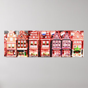 Amsterdam miniatuurhuizen poster
