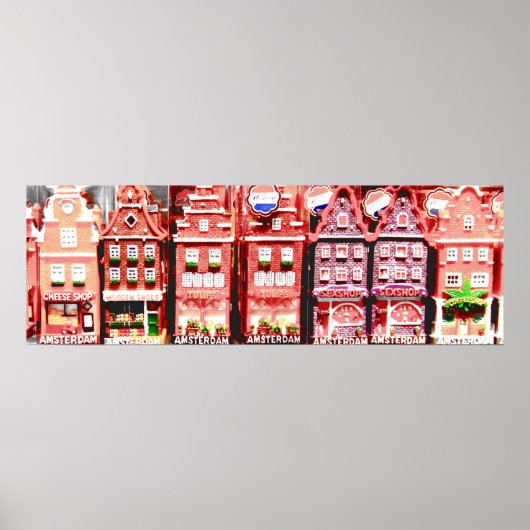 Amsterdam miniatuurhuizen poster (Voorkant)