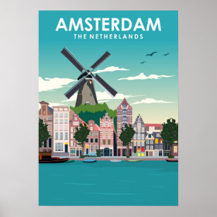 Amsterdam  Minimale reisposter Poster