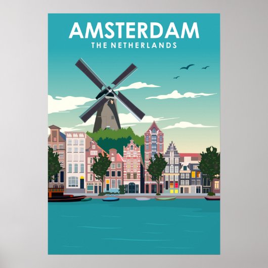 Amsterdam  Minimale reisposter Poster (Voorkant)