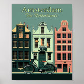 Amsterdam Minimaliserende Vintage Travel Poster Ar (Voorkant)