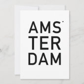Amsterdam - minimalistic typography card kaart (Voorkant)