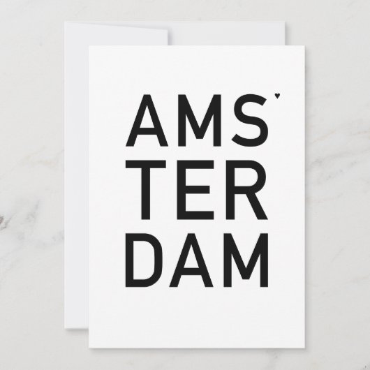Amsterdam - minimalistic typography card kaart (Voorkant)