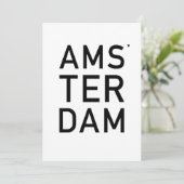 Amsterdam - minimalistic typography card kaart (Staand voorkant)