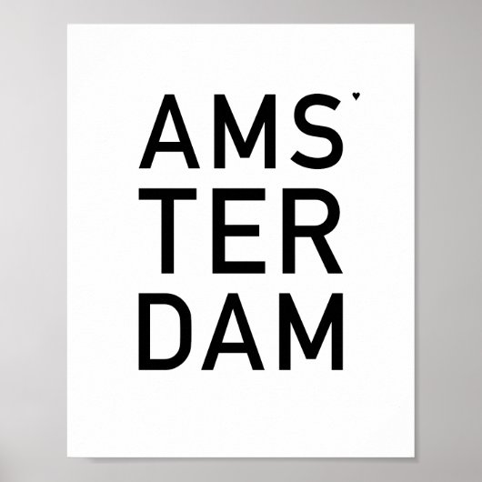 Amsterdam - minimalistic typography poster (Voorkant)