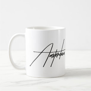 Amsterdam Minimalistische Typografie Aesthetic Sou Koffiemok