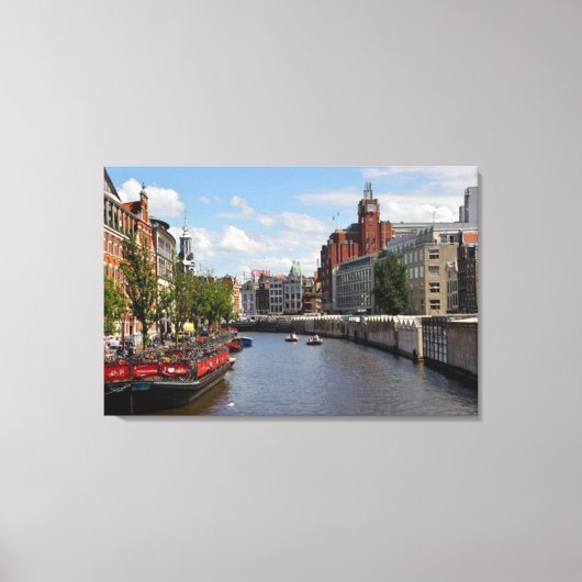 "Amsterdam Morning" Holland Canvas Wall Art Afdruk (Voorkant)