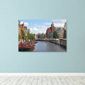 "Amsterdam Morning" Holland Canvas Wall Art Afdruk (Insitu (Houten vloer))