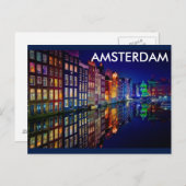 AMSTERDAM NACHT BRIEFKAART (Voorkant / Achterkant)