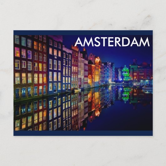 AMSTERDAM NACHT BRIEFKAART (Voorkant)