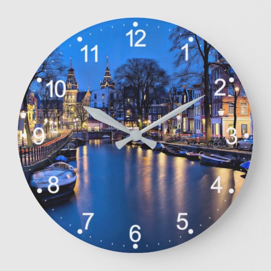 Amsterdam Nacht Wallpaper-67657 Grote Klok (Voorkant)