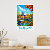 Amsterdam Nationaal Park Poster Ski Reizen 2Vintag (Keuken)