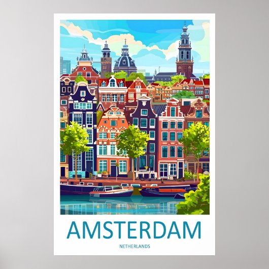Amsterdam Nationaal Reisposter Park Ski Vintage Poster (Voorkant)
