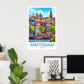 Amsterdam Nationaal Reisposter Park Ski Vintage Poster (Thuiskantoor)