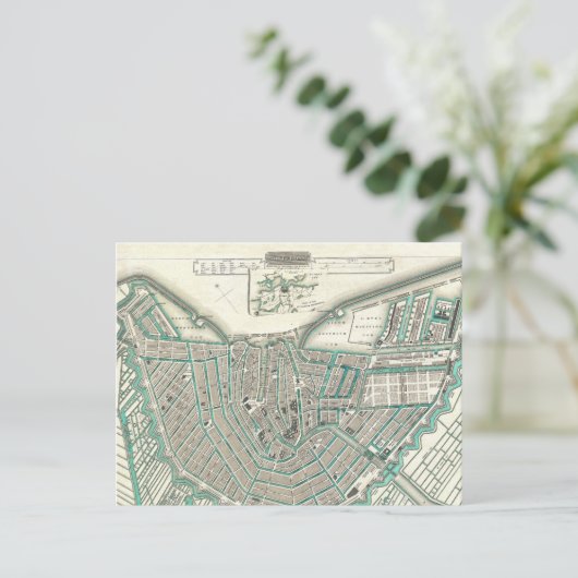 Amsterdam, Nederland ・ Antiek kaart van het stadsp (Staand voorkant)