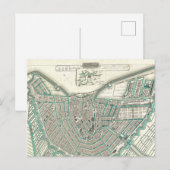 Amsterdam, Nederland ・ Antiek kaart van het stadsp (Voorkant / Achterkant)