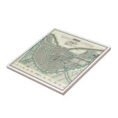 Amsterdam, Nederland ・ Antiek kaart van het stadsp Tegeltje (Zijkant)