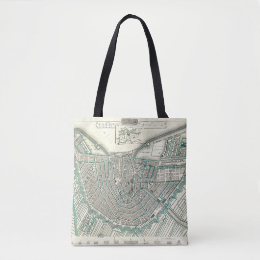 Amsterdam, Nederland · Antiek plattegrond Tote Bag (Voorkant)