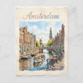 Amsterdam Nederland aquarel Briefkaart (Voorkant)