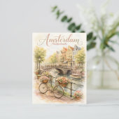 Amsterdam Nederland aquarel Briefkaart (Staand voorkant)