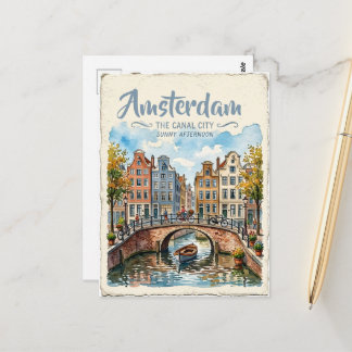 Amsterdam Nederland aquarel Briefkaart