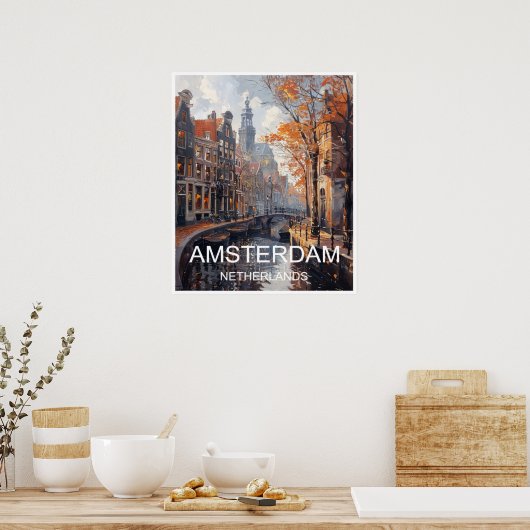 Amsterdam Nederland Art Print Reisposter (Keuken)