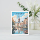Amsterdam Nederland Beroemde Reisplaats Briefkaart (Staand voorkant)