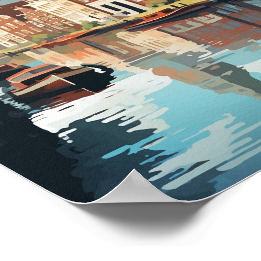 Amsterdam Nederland Beroemde Reisplaats Poster (Hoek)