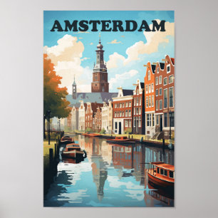 Amsterdam Nederland Beroemde Reisplaats Poster