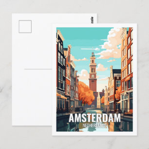 Amsterdam Nederland Beroemde reisplekken Briefkaart