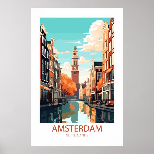 Amsterdam Nederland Beroemde reisplekken Poster (Voorkant)