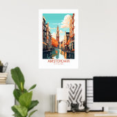 Amsterdam Nederland Beroemde reisplekken Poster (Thuiskantoor)
