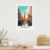 Amsterdam Nederland Beroemde reisplekken Poster (Keuken)