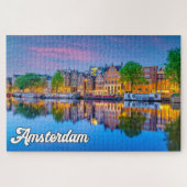 Amsterdam, Nederland, bij zonsondergang Legpuzzel (Horizontaal)
