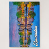 Amsterdam, Nederland, bij zonsondergang Legpuzzel (Verticaal)