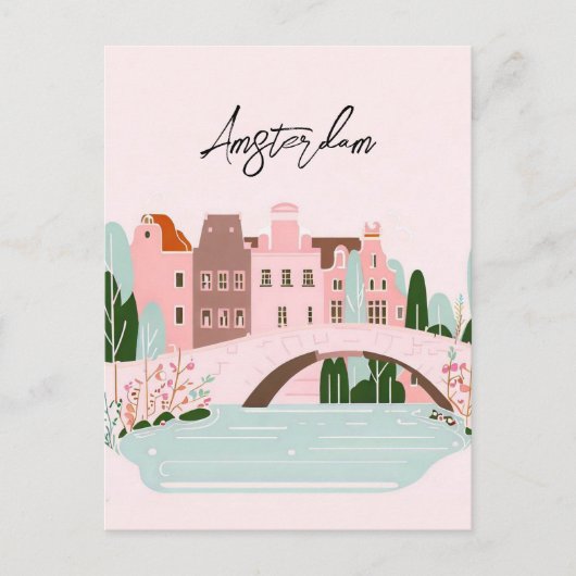 Amsterdam nederland briefkaart (Voorkant)