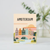 Amsterdam nederland briefkaart (Staand voorkant)