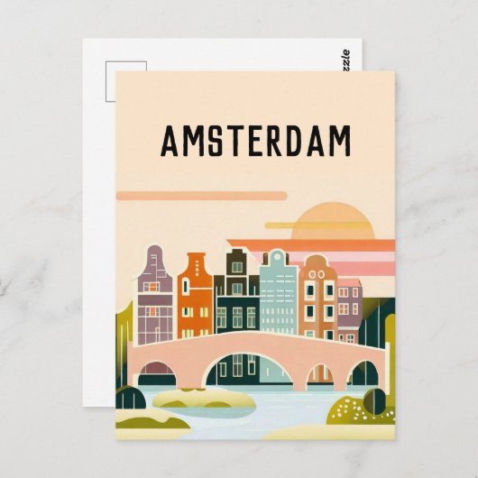 Amsterdam nederland briefkaart (Voorkant / Achterkant)