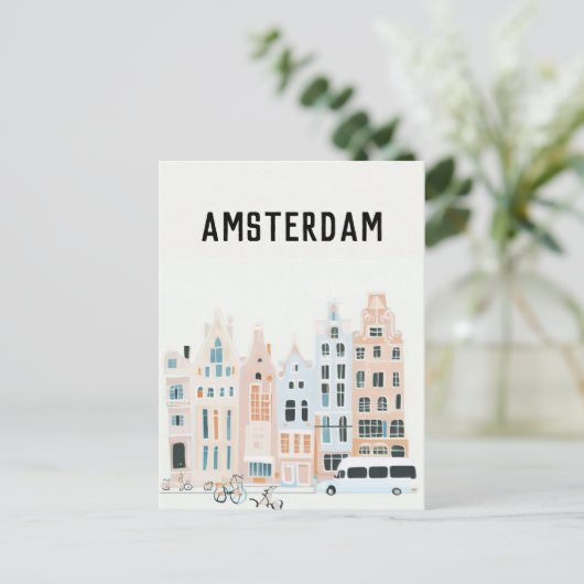 Amsterdam nederland briefkaart (Staand voorkant)