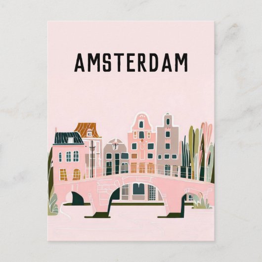 Amsterdam nederland briefkaart (Voorkant)