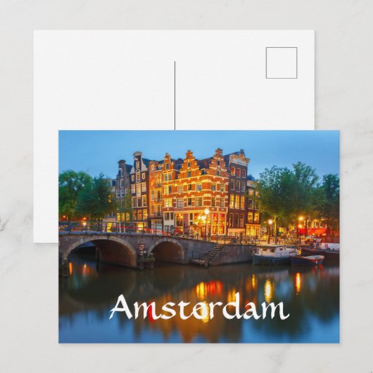 Amsterdam Nederland Briefkaart (Voorkant / Achterkant)