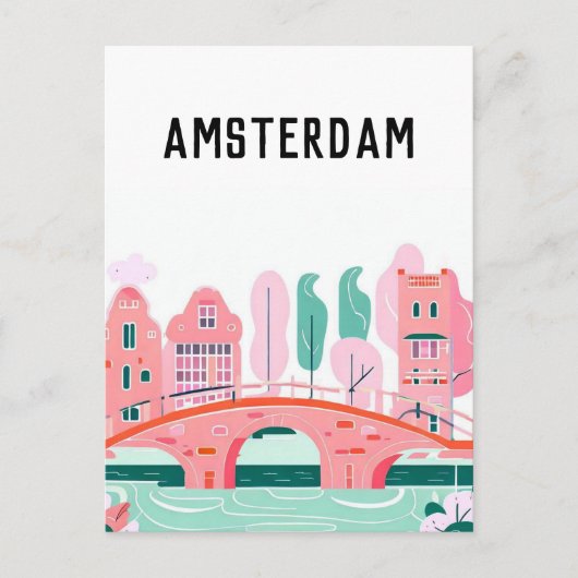 Amsterdam nederland briefkaart (Voorkant)