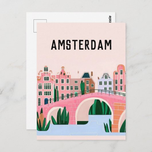 Amsterdam nederland briefkaart (Voorkant / Achterkant)