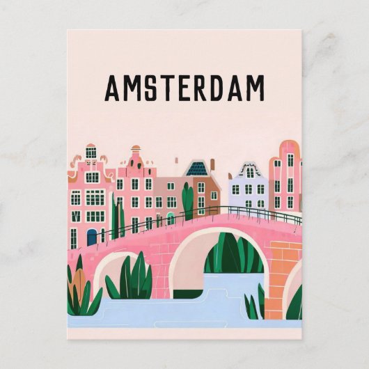 Amsterdam nederland briefkaart (Voorkant)