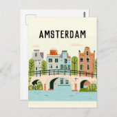 Amsterdam nederland briefkaart (Voorkant / Achterkant)