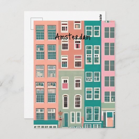 Amsterdam nederland briefkaart (Voorkant / Achterkant)