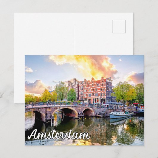 Amsterdam, Nederland Briefkaart (Voorkant / Achterkant)