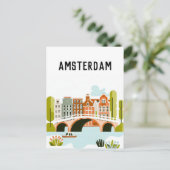 Amsterdam nederland briefkaart (Staand voorkant)