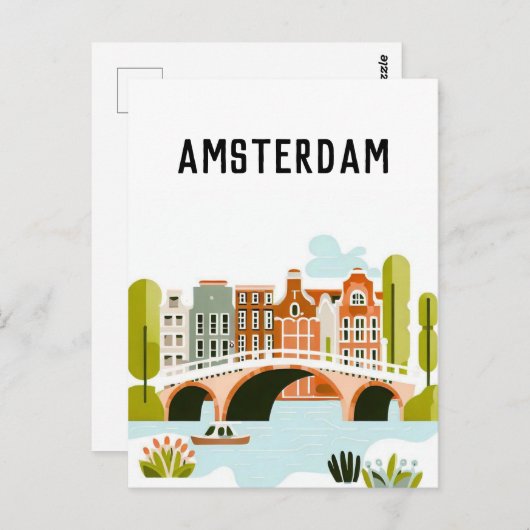 Amsterdam nederland briefkaart (Voorkant / Achterkant)